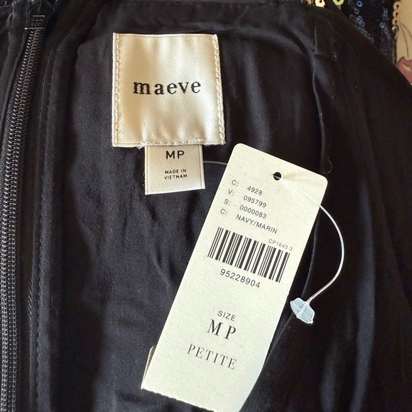 ANTHROPOLOGIE Maeve Sequins Bling Cocktail Party Striped Midi Dress Sz M/P NWT - Picture 10 of 12